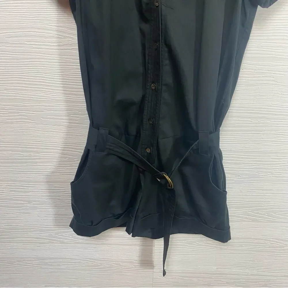 Maje Black Button Up Front Utility Romper with Belt Size 1 US S - Picture 4 of 13